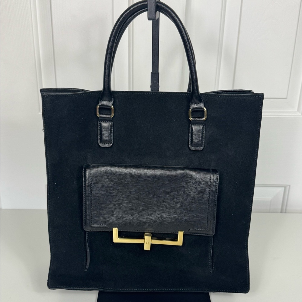 C Wonder Black Suede Uptown Tote MSRP $248 New With Tags